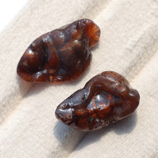 2 Stck. Mexikanischer Natürlicher Feuerachat Sammlerstück Botryoidaler Edelst...