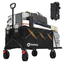 Bollerwagen Faltbar 250L Handwagen mit Erweiterbarer Heckklappe Transportwagen