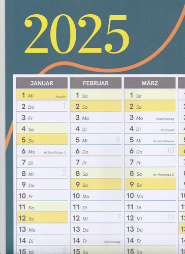 Großer poster kalender 2025 - 1,
