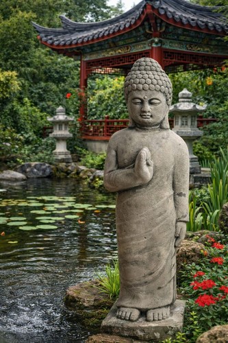 Buddha figur steinguss - buddha,