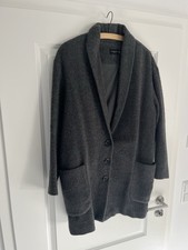 Liebeskind Berlin Wollmantel grau 34 XS oversize Jacke Alpaka Wolle dunkelgrau