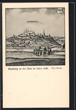 Künstler-AK Homberg / Ohm, Ortsansicht im Jahre 1646, nach Merian 