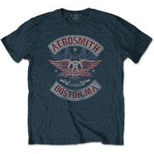 Aerosmith T-Shirt Boston Pride Band neu blau offiziell