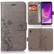 Handy Tasche für Samsung Galaxy A10 Schutz Hülle Blumen Flip Case Wallet Etui