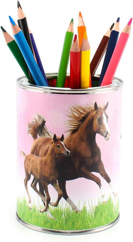 Stiftebecher pferde rosa inkl - rosa,