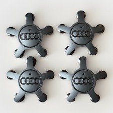 4 Stck Original Audi Nabendeckel 4F0601165N Nabenkappen Silber Grau Felgendeckel