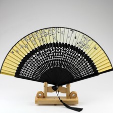 Handfächer "Edle Pflaumenblüte" chinesischer Fächer Klappfächer Faltfächer Stoff