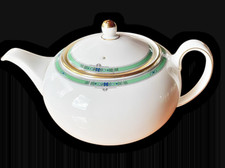 Teekanne mit Deckel  Wedgwood Jade grün/gold  Porzellan