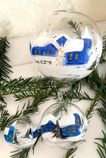 3 x Glaskugeln Mundgeblasen 12