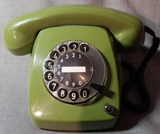 VINTAGE 70er Telefon Bundespost FeTAp 615-1 Deutsche Post grün Wählscheibe