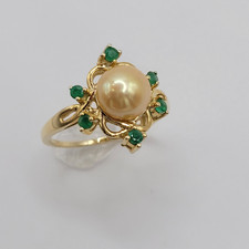 Goldring mit Zuchtperle und