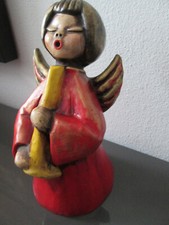 THUN Original Bozner Engel aus Keramik Weihnachtsengel mit Trompete rot 18 cm