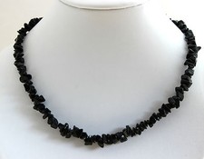 Onyx Kette Edelsteinkette Splitterkette Halskette Getrommelt Schwarz 42- 44 cm 