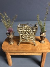 Antike Zinn Blumenbank + 2