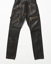 Herren Schwarz Lederhose 100%