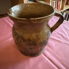 Kröninger Hafnerware Ton Henkelkrug Vase Krug Hafnerkeramik braun alt antik