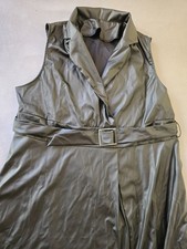 PU-Lederkleid in Übergröße Leder-Kleid