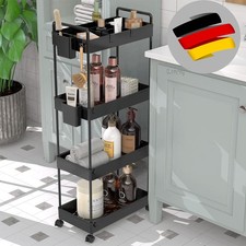 Küchenwagen Rollregal Schieberegal 4 Ablagen Kunststoff mit Rollen Nischenregal