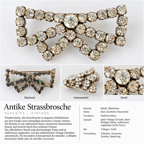 Antike strassbrosche schleife - antike,