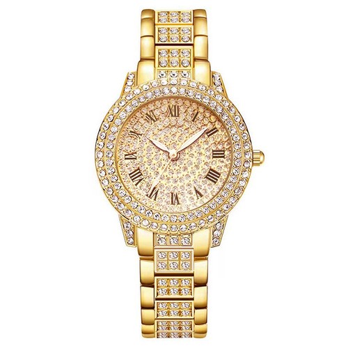 Damen analog uhr roségold - in,
