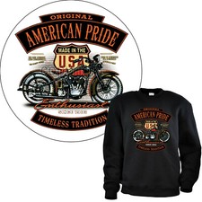 Biker Sweatshirt USA Motorrad motiv Oldschool Garage *4260 schwarz