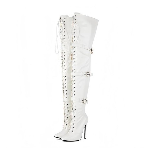 Damen overknee stiefel - stiefel, spitze