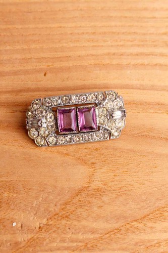 Vintage brosche silber - silber, strass