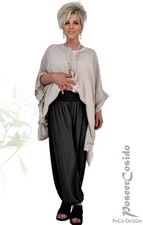 LAGENLOOK Haremshose Ballon-Hose Pumphose schwarz 38 40 42 44 L-XL-XXL Viskose