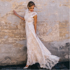 Boho Spitzenmuster Brautkleid