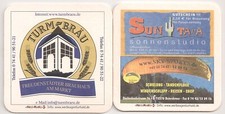 Turm-Bräu, Freudenstadt - Bierdeckel "Suntana Sonnenstudio / Sky-Sports"