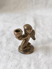 Alter Gluttöter Engel Messing 50er Jahre Glutlöscher Mini Kerzenständer Vintage 