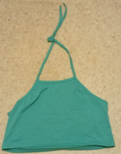 Neckholder Top, bauchfrei in Grün - Größe XL - Länge 43 cm