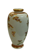 Vintage japanische Satsuma Stil Porzellan Vase elfenbeinweiß Blumenvase