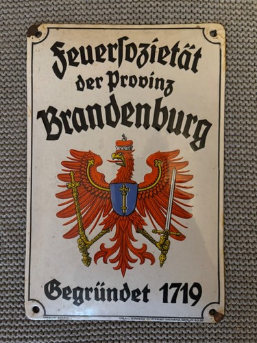 Emailschild feuersozietät der - emailschild,