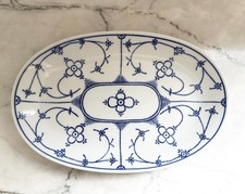 Bareuther Bavaria Germany Vintage Servierplatte Indisch Blau Strohblume