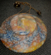 Original Jugendstil Hängeleuchte Deckenlampe dickes Buntglas Guter zustand