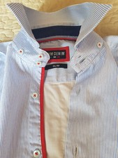 WAM DENIM ,Designer Hemd Herrenhemd dezent gestreift, aufwendig verarbitet