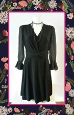 Abendkleid 40/50er Jahre Gr.44 schwarz / pflegeleicht Kleid Original 