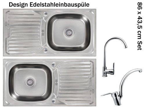 Edelstahl einbauspüle 86cm - edelstahl,