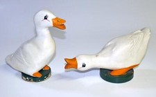 (02010) 2 Dekofiguren GÄNSE, H 15 cm
