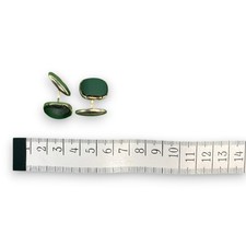 Manschettenknöpfe Grün Emaille Herren Schmuck Vintage Edel Sammler Geschenk