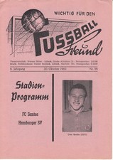 20.10.62  FR Spiel Hamburger SV - FC Santos mit Pele DFB Deutschland