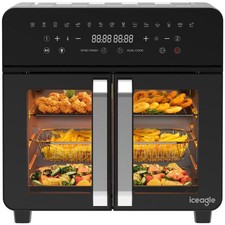 23L Heißluftfritteuse Airfryer Dual Zone XXL Ofen Doppelkammer 2200W B-Ware