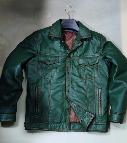 Trucker leather jacket for
