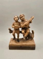 Holzfigur" Das junge Musikerpaar " geschnitzt/Herkunft: Wolkenstein(Südtirol)