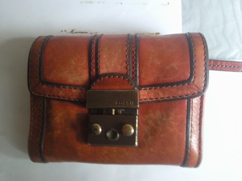Leder geldbörse braun - braun, mit
