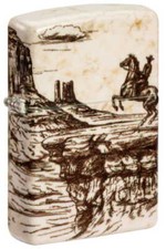 ZIPPO - BENZIN - FEUERZEUG - WILD WEST SCENE DESIGN 60006580 - NEU!