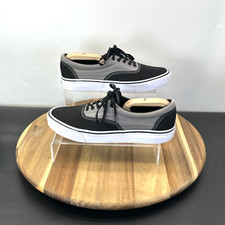 Airwalk Herren-Turnschuhe schwarz & grau Canvas UK-Größe 8,5 Turnschuhe niedrig Schnürschuhe