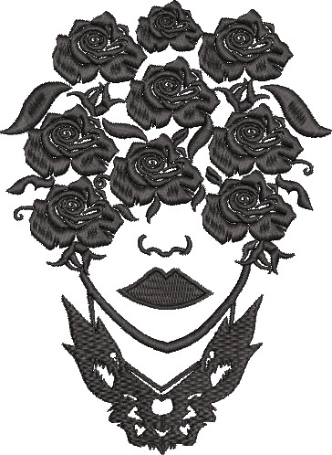 Stickdatei blumenfrau - :,