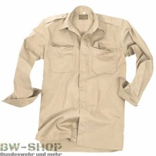 US DIENSTHEMD LANGARM KHAKI BW HEMD BEIGE BUNDESWEHR FREIZEITHEMD SAFARI TROPEN